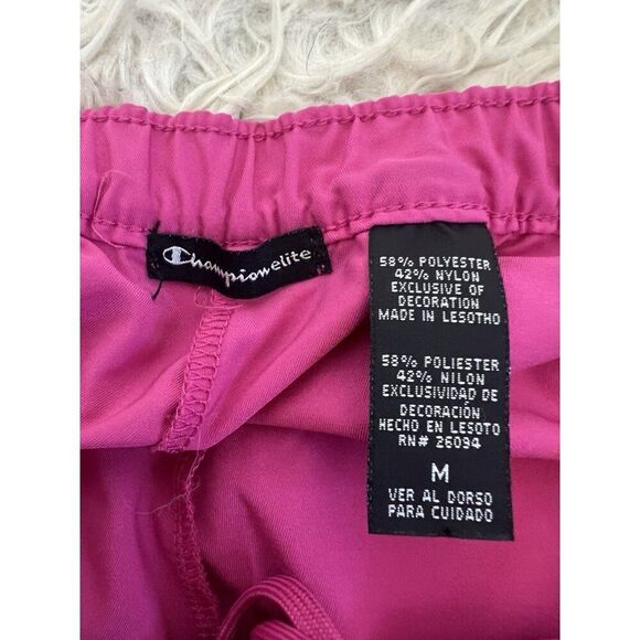 Champion Elite Vintage Y2K Hot Pink Track Pants Sz Medium Sweatpants Drawstring - Picture 10 of 10
